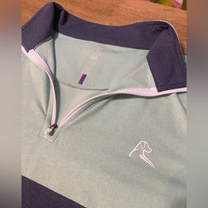Rhoback Mint Green/Navy Blue Performance Quarter-Zip Excellent Condition
